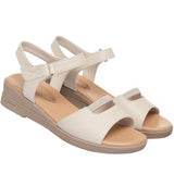 Purpdrank  Summer Soft Leather Women Sandals Fashion Wedges Soft Bottom Comfortable Casual Mother Shoes Open toe Anti-slip Sandals