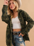Purpdrank  Vintage Jacket Women's Clothing Trend Autumn Winter Fleece Coats Single Breasted Streetwear Chic Long Sleeve Jacket Lapel Print
