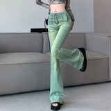 Purpdrank  Bell Bottom Trousers High Waist Shot Womens Flared Jeans South Korea Streetwear On Sale 2025 Quality R Xxl Denim Pants for Women