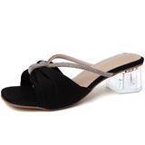 Purpdrank  New Summer Butterfly-knot  Crystal Women Slippers Ladies Elegant Dress Street Style Slides