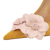 Purpdrank  Sweet Flowers Mixed-colors Faux Suede Women Pumps Elegant Pointed toe Stiletto High heels Spring Autumn Party Prom Wedding Shoes