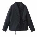 Purpdrank  Luxury Brand Women's Clothing Warm Long Sleeves Cotton Coats Autumn Winter Versatile Belts Black Red Grey Jackets for Women
