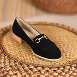 Purpdrank  Casual Woman Shoe Female Footwear Metal Chain British Style Round Toe Fringe Shallow Mouth Dress Buckle Preppy Tassel Big Size R