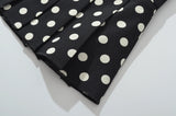 Purpdrank  New CHIC Black with White Polka Dot Print Buttons Low Waist Pleated Mini Skirt Women Sexy Skater Skirts With Shorts lining