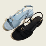 Purpdrank  High Quality Faux Suede Flat Sandals Women Fashion Back Strap Metal Buckle Brand Designer Shoes Comfort Open Toe Beach Sandals