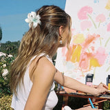 Purpdrank  Gradient 8cm Large Flower Acrylic Hair Clip for Women Sweet Hairpins Hair Claws Crab Clamp Barrettes Hawaiian Hair Accessories