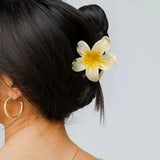 Purpdrank  Gradient 8cm Large Flower Acrylic Hair Clip for Women Sweet Hairpins Hair Claws Crab Clamp Barrettes Hawaiian Hair Accessories