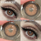 Purpdrank  1 Pair Colored Brown Contact Lenses for Eyes Natural Soft Lens Women Makeup Lens Cosmetics Gray Pupils Yearly Daily Use