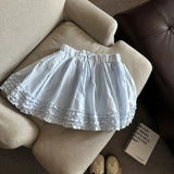 Purpdrank   Skirt Women's Summer High Waist Casual Fungus Edge Fluffy A-word Skirt