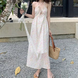 Purpdrank  Summer Vacation Dress Women Sexy Sleeveless Camisole Vestido Lady Beach Flower Printed Elegant Bodycon Spaghetti