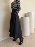Purpdrank  2025 New Vintage Women's Straight Skirts Pockets Spring Summer High Waist Solid Loose Button A-line Skirts for Women
