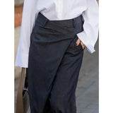 Purpdrank  Office Lady Suit Pants New Fashion High Waisted Wide Leg Floor-Length Urban Casual Commute Trousers For Women