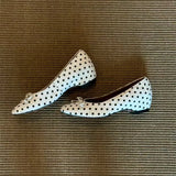 Purpdrank  Brand Design Black Dots Slip On Loafers Shoes Women Elegant White Horsehair Inner Med Heels Comfy Walk Daily Office Lady Pumps