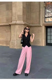 Purpdrank  Summer New Product Retro Black Short Suit Waist Vest Cardigan Sleeveless Vest Top Vest Foreign Style Fresh and Fashionable