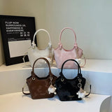  Purpdrank   New Sweet Style Zipper PU Square Women's Shoulder Crossbody Bag Solid Color Popular Commuting Fashion Small Square Bag