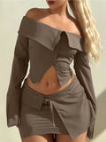 Purpdrank  Sexy backless black mini summer dress women elegant long sleeve evening party dresses woman clothing birthday dress sets vestido