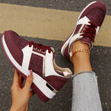 Purpdrank  Plus Size 44 Fashion Sports Shoes for Women Comfort Wedge Casual Shoes Outdoor Versatile Woman Anti Slip Lace Up Running Shoes