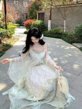 Purpdrank  French Sweet Elegant Women 2 Piece Set Aesthetic Lace Splice Embroidery Tops + Design Skirt Fashion Korea Style Outfits Summer