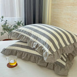 Purpdrank  Cotton Lace Pillow Cover One Pair 48x74cm Pillow Core Inner Liner Washable Bedroom Decoration Pillow Case Bedding Accessories