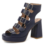 Purpdrank  Block Heels Women Comfy Platform Sandal Shoes Large Size Buckle Suit Female Beige 2025 Summer Open Toe Chunky Clogs Girls Big Fa