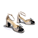 Purpdrank - Mid Heels Chunky Bow Sandals Fashion Marie Jane Women Shoes 2023 Summer New Trend Sexy Party Dress Lolita Casual Mujer Zapatos