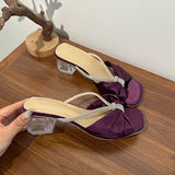 Purpdrank  New Summer Butterfly-knot  Crystal Women Slippers Ladies Elegant Dress Street Style Slides