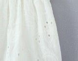Purpdrank  Ballet Girl White Embroidery Hollow Out hole Spliced Lace Shorts Women Holiday Elastic Waist Short Pants With Linging