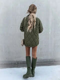 Purpdrank  Autumn and Winter New Plaid Casual Trend Lapel Single Breasted Cotton Jacket