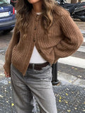 Purpdrank  Casual and Minimalist Long Sleeved Button Down Shirt Sweater for Women's Clothing, Autumn/winter 2025