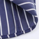 Purpdrank   Spring New Versatile Casual Simple Seven-quarter Sleeve Striped Shirt