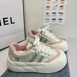 Purpdrank  Women's Casual Versatile Spring 2025 Platform Sneakers Flat Bottom Shoes Rubber Upper Polyurethane Insole And Lining