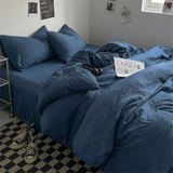 Purpdrank  100% Thick Brushed Bed Sheets, Duvet Cover Set, Four Piece Bedding Set Three Piece Bedding, Fully Enclosed for Home Gift