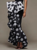Purpdrank  New Female Cocktail Party Evening Strapless Dress Summer Fashion Polka Dot Bow-Embellished A-Line Tube Dress