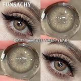 Purpdrank  1 Pair Colored Brown Contact Lenses for Eyes Natural Soft Lens Women Makeup Lens Cosmetics Gray Pupils Yearly Daily Use