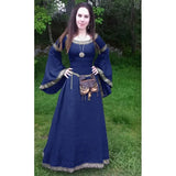 Purpdrank  Floor Length Renaissance Gothic Cosplay Halloween Costume Dress Women's Fashion Vintage Celtic Long Sleeve Medieval Dress