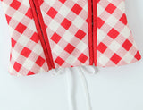 Purpdrank  Sexy Red Plaid Halter Collar Front Hook Buttons Slim Tank Top Women Bow Cross Bandage Lacing Up Back Zipper Camisole Summer Vest