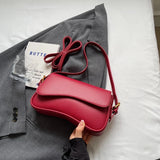 Purpdrank  Irregular Shapes Crossbody Bags For Women Red Lychee Pattern Flap Shoulder Bag Casual Street Simple Fashion Satchels 2025