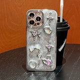 Purpdrank  Luxury Plating 3D Butterfly Star Phone Case For iPhone 12 13 14 11 15 Pro Max X XR TPU Glitter Cover For iPhone 14Pro 13 Pro Max