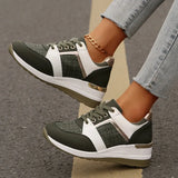 Purpdrank  Plus Size 44 Fashion Sports Shoes for Women Comfort Wedge Casual Shoes Outdoor Versatile Woman Anti Slip Lace Up Running Shoes