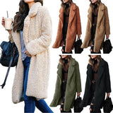 Purpdrank  Autumn Long Furry Women's Woolen Coat Casual Street Sle Straight Cut Suit European And American ulations Winter Faion