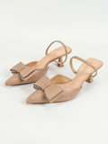 Purpdrank  Slingback for Women with Bow Pointed Toe Pumps with Elasticated Strap 3.3" High Heels Evening Comfy Dress Shoes