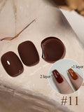 Purpdrank  TC 10ML Autumn Winter Mousse Black Chocolate Caramel Coffee Chocolate Gel Nail Polish 2025 Meilad Whitening Tmperament Nail Art