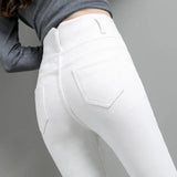 Purpdrank  Plus Size 5XL High Waist Button Skinny Jeans White Black Pencil Pants Women Large Size Denim Leggings Leggings Slim Chic New