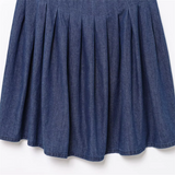 Purpdrank  Women's Denim Spaghetti - Strap Mini Dress Pleated Design for a Casual and Stylish Look