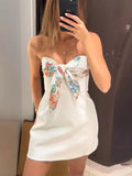 Purpdrank  Chic Bow Printed Sleeveless Mini Dress Fashion Women Zipper Backless Slim Short Dresses 2025 Summer Vacation Evening Vestidos