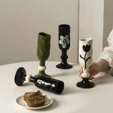 Purpdrank  Personalized Mug Hand Drawn Water Cup Coffee Dessert Shop Desktop Decoration High Footed Cup Ceramic Milk Container Holiday Gift