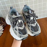 Purpdrank  Fashion Platform Women's Sneakers 2025 Spring Lace-Up Thick Bottom Vulcanize Shoes Woman Comfort Breathable Sports Shoes Ladies