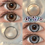 Purpdrank  2Pcs Gray Contact Lenses with Degree Yearly Blue Lens Colorcon Cosmetics Beauty Big Eyes Student Pupil Fast Shipping