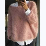 Purpdrank  Fluffy Sweater Women Autumn Winter Knit Pullover Long Sleeve Coat Design Loose Tops Women's Clothing Trends Casual Jumper New