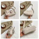 Purpdrank  Retro Rivet Underarm Bag Star PU Girl Shoulder Bag Zipper Large Capacity Crossbody Bag